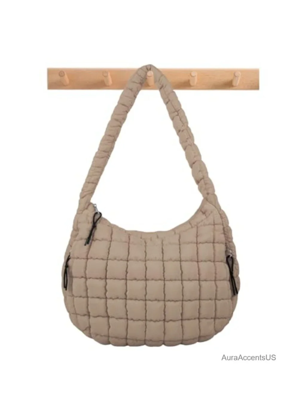 Quilted Puffer Tote Bag Puffy Crossbody Shoulder Bag with Zipper Nylon Hobo